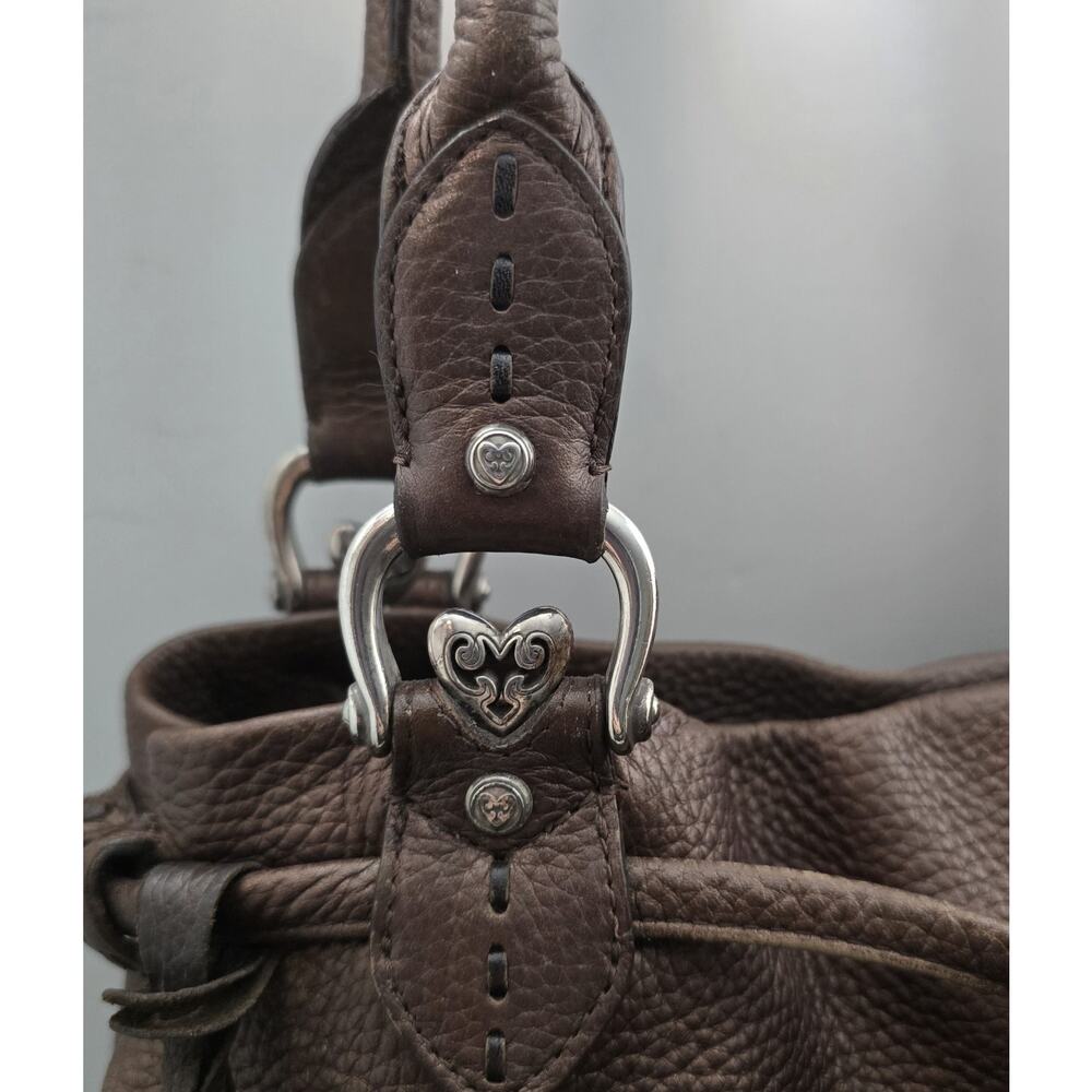 Brighton Lolita Masterpiece Col Leather Shoulder Bag Brown 3D Applique MSRP $350 - Picture 5 of 16